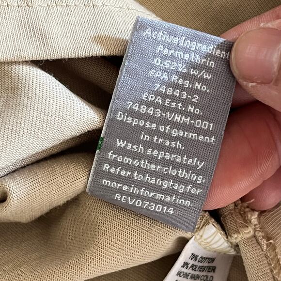 Insect Shield Men's UPF 30+ Dri-Balance Long Sleeve Pocket T-Shirt XXL Beige - Picture 5 of 9